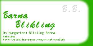 barna blikling business card